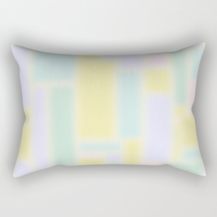 Pastel Fields Dreamy Light Minimal Abstract in Pale Pink Lavender Yellow Teal Tones Rectangular Pillow Gallery Image 2