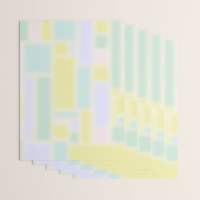 Pastel Fields Dreamy Light Minimal Abstract in Pale Pink Lavender Yellow Teal Tones Wrapping Paper Gallery Image 3