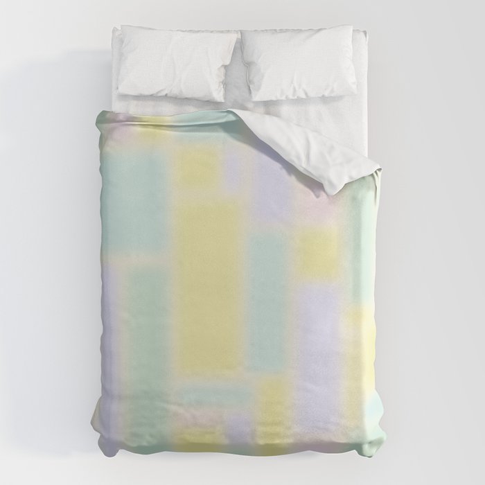 Pastel Fields Dreamy Light Minimal Abstract in Pale Pink Lavender Yellow Teal Tones Duvet Cover Gallery Image 6
