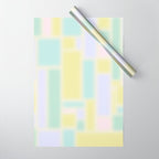 Pastel Fields Dreamy Light Minimal Abstract in Pale Pink Lavender Yellow Teal Tones Wrapping Paper Gallery Image 1