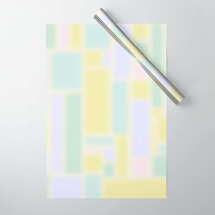 Pastel Fields Dreamy Light Minimal Abstract in Pale Pink Lavender Yellow Teal Tones Wrapping Paper Gallery Image 1