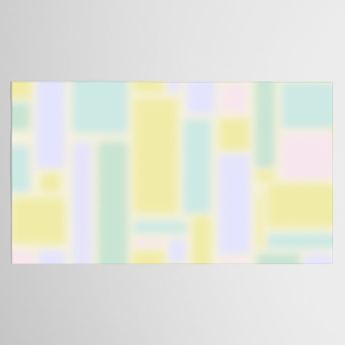 Pastel Fields Dreamy Light Minimal Abstract in Pale Pink Lavender Yellow Teal Tones Tablecloth Gallery Image 2