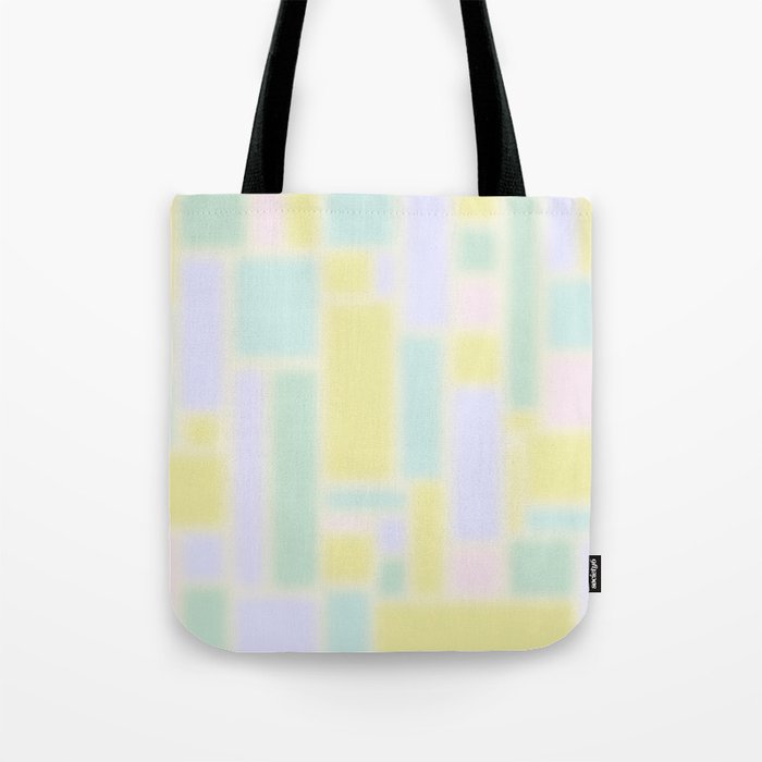 Pastel Fields Dreamy Light Minimal Abstract in Pale Pink Lavender Yellow Teal Tones Tote Bag Gallery Image 1