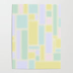Pastel Fields Dreamy Light Minimal Abstract in Pale Pink Lavender Yellow Teal Tones Poster Gallery Image 4