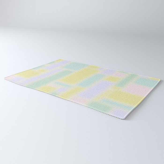 Pastel Fields Dreamy Light Minimal Abstract in Pale Pink Lavender Yellow Teal Tones Rug Gallery Image 3
