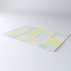 Pastel Fields Dreamy Light Minimal Abstract in Pale Pink Lavender Yellow Teal Tones Rug Gallery Image 3