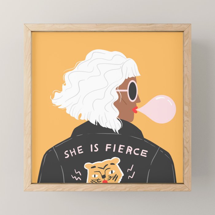 She Is Fierce Mini Art Print Gallery Image 1