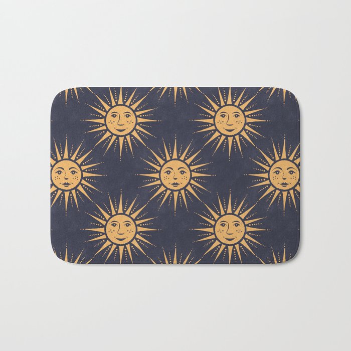Freckled Suns - blue and gold Bath Mat Gallery Image 1