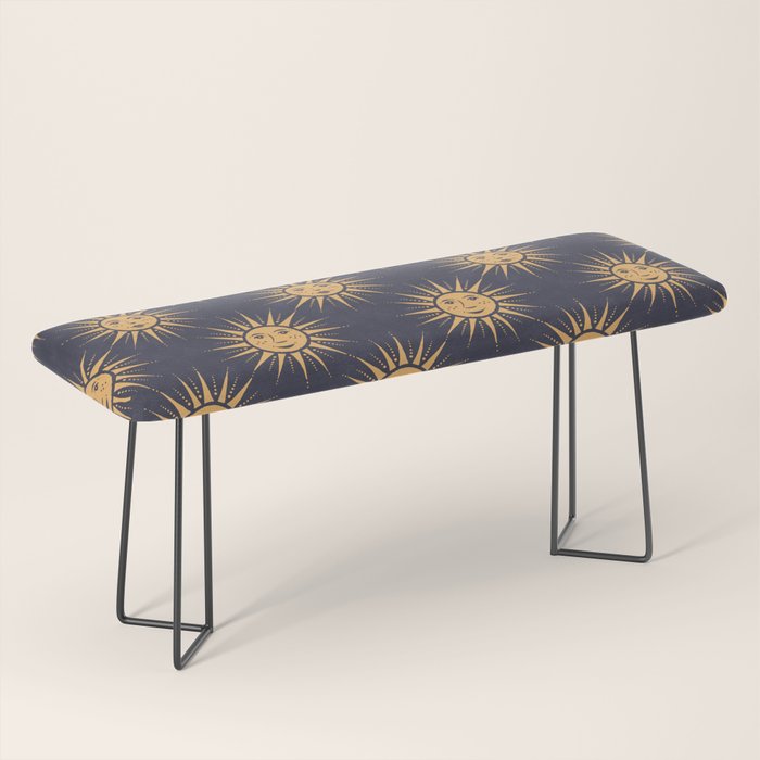 Freckled Suns - blue and gold Bench Gallery Image 1