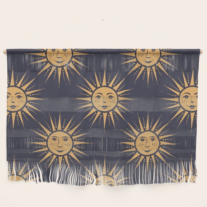 Freckled Suns - blue and gold Wall Hanging Gallery Image 1