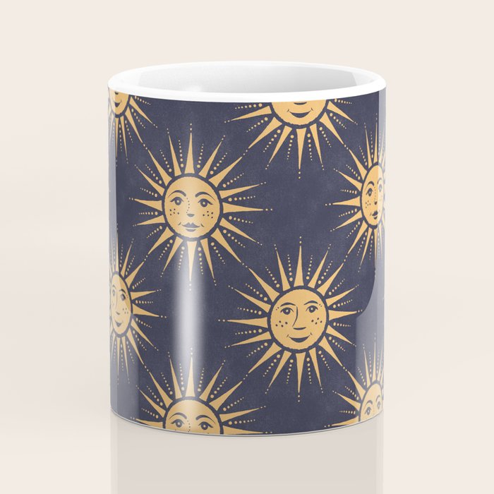 Freckled Suns - blue and gold Coffee Mug Gallery Image 4