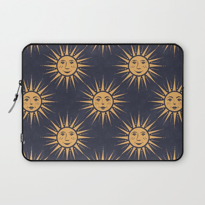 Freckled Suns - blue and gold Laptop Sleeve Gallery Image 1