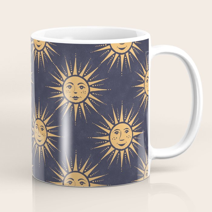 Freckled Suns - blue and gold Coffee Mug Gallery Image 1
