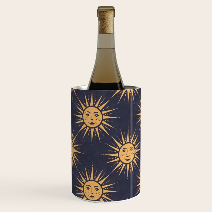 Freckled Suns - blue and gold Wine Chiller Gallery Image 2