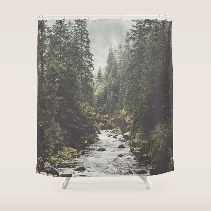 Mountain creek - Landscape and Nature Photography Shower Curtain Gallery Image 1