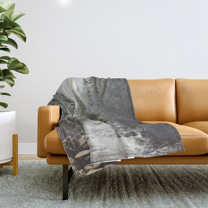 Mountain creek - Landscape and Nature Photography Throw Blanket Gallery Image 1