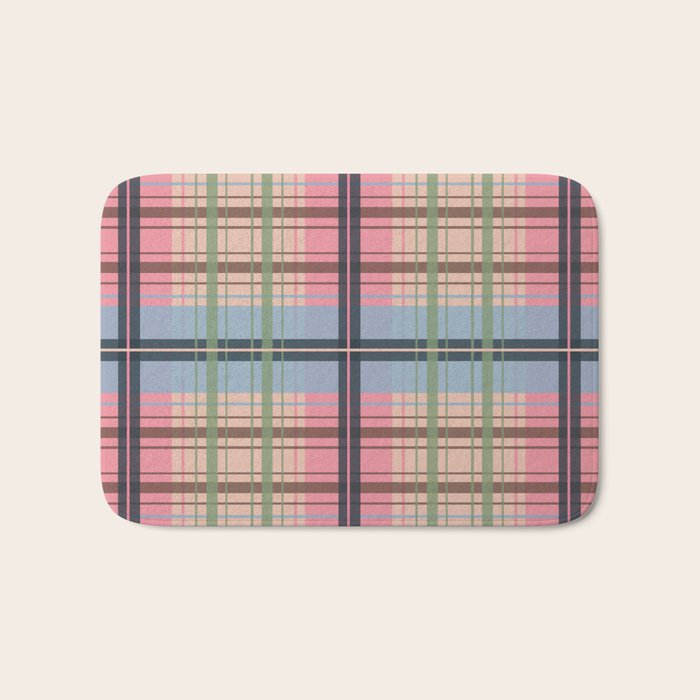 Pastel Tartan Delight Bath Mat Gallery Image 1
