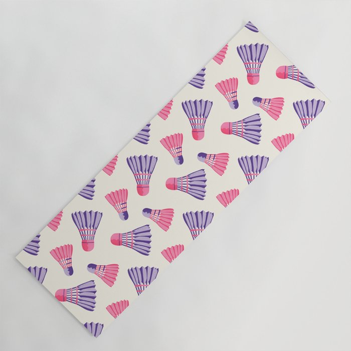 Pink and purple badminton birdies Yoga Mat Gallery Image 1