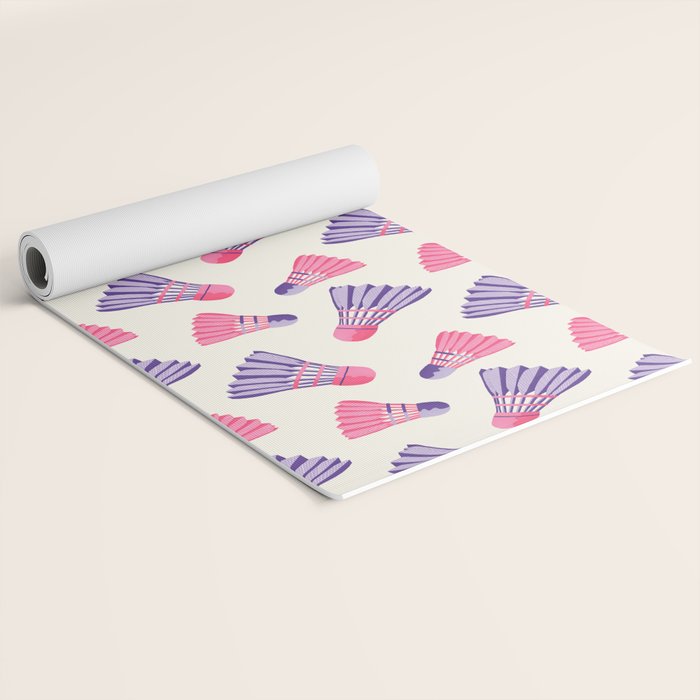 Pink and purple badminton birdies Yoga Mat Gallery Image 2