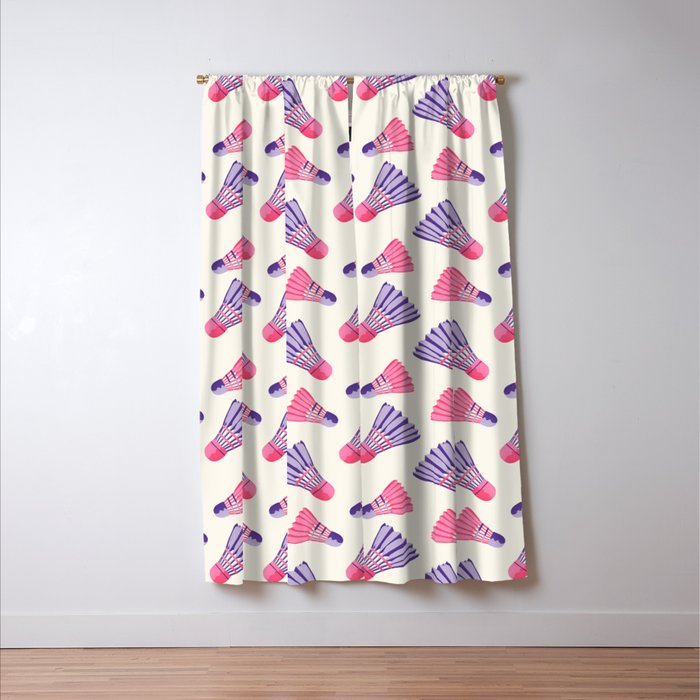 Pink and purple badminton birdies Window Curtain Gallery Image 3
