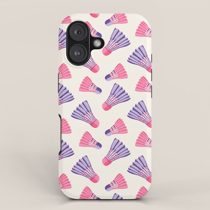 Pink and purple badminton birdies iPhone Case Gallery Image 1