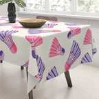 Pink and purple badminton birdies Tablecloth Gallery Image 3