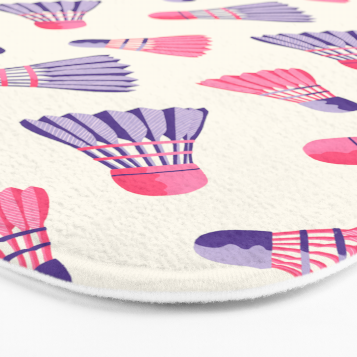 Pink and purple badminton birdies Bath Mat Gallery Image 3