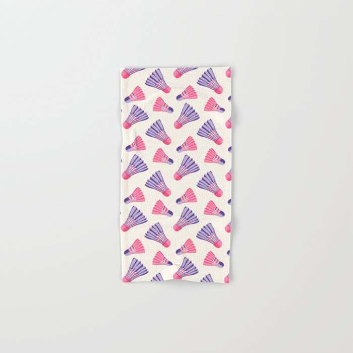 Pink and purple badminton birdies Bath Towel Gallery Image 1