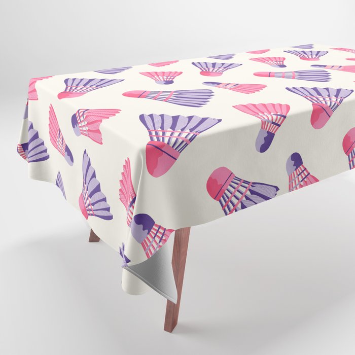 Pink and purple badminton birdies Tablecloth Gallery Image 1