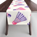 Pink and purple badminton birdies Table Runner Gallery Image 1