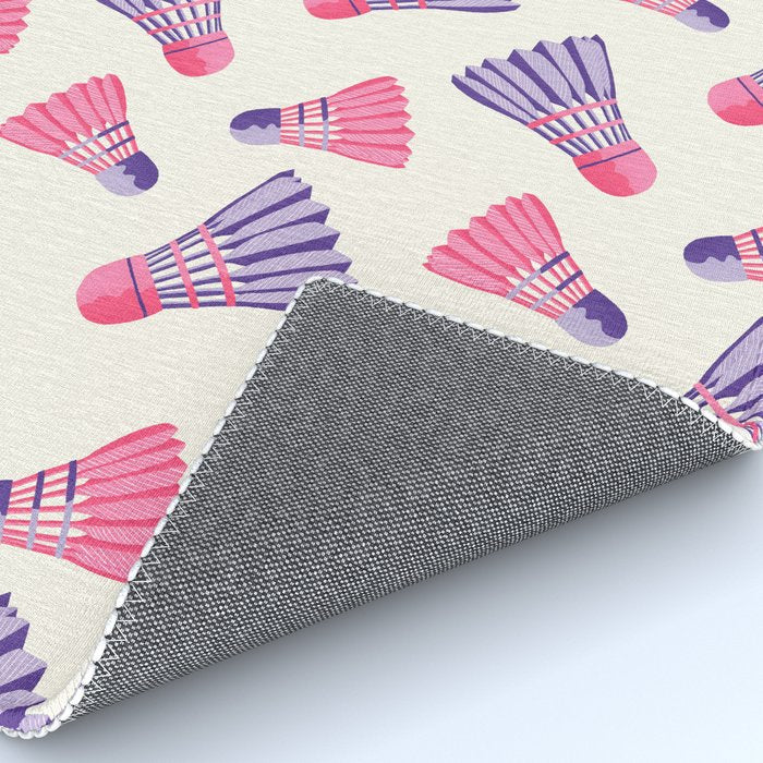 Pink and purple badminton birdies Rug Gallery Image 4