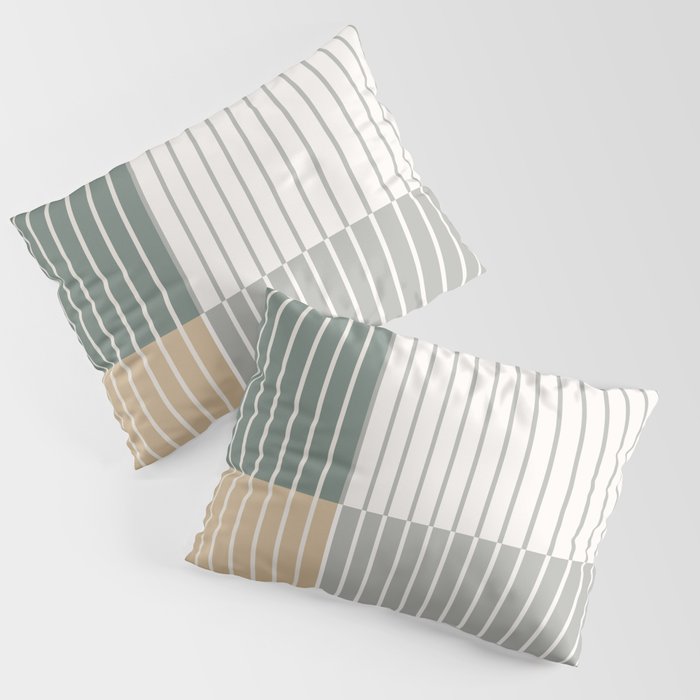 Color Block Line Abstract LXXX Pillow Sham Gallery Image 3