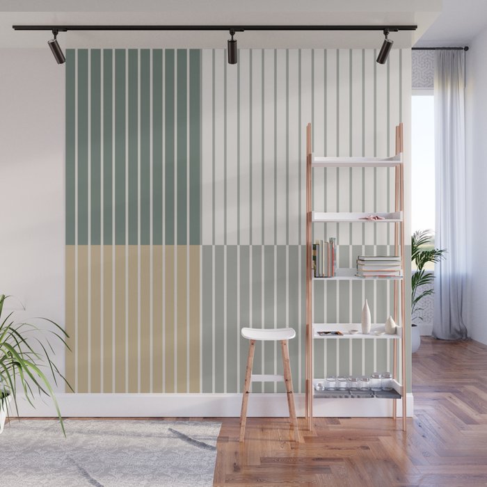 Color Block Line Abstract LXXX Wall Mural Gallery Image 1