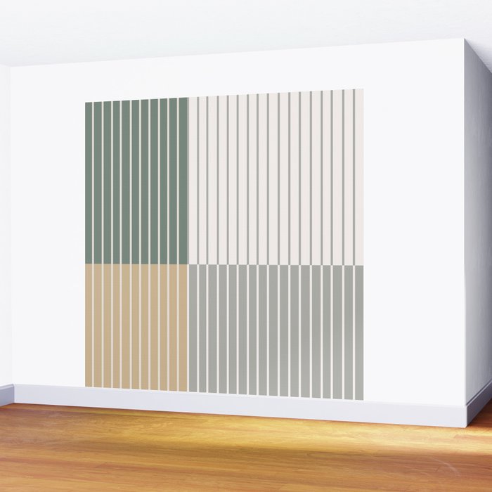 Color Block Line Abstract LXXX Wall Mural Gallery Image 2