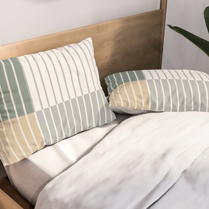 Color Block Line Abstract LXXX Pillow Sham Gallery Image 2