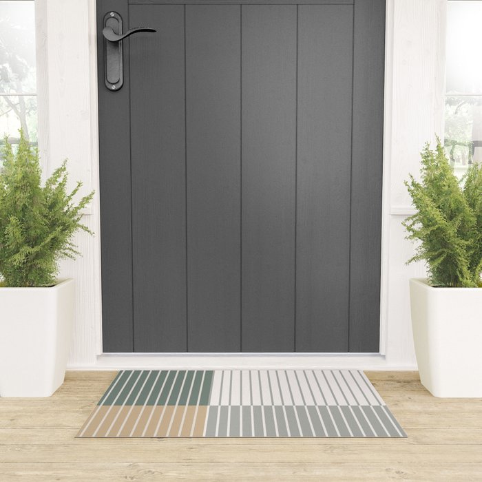 Color Block Line Abstract LXXX Welcome Mat Gallery Image 3