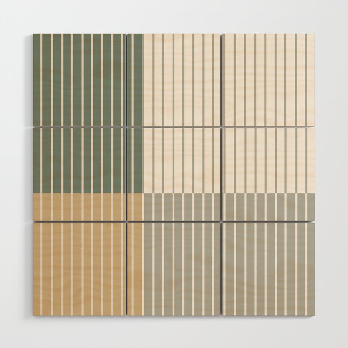 Color Block Line Abstract LXXX Wood Wall Art Gallery Image 1
