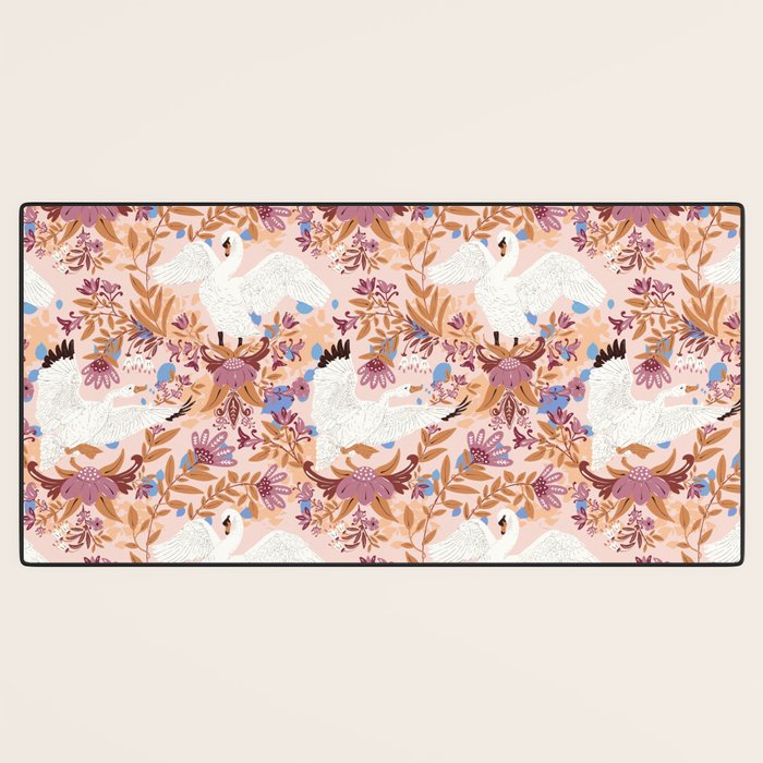 Elegant Swans in Bloom Desk Mat Gallery Image 3