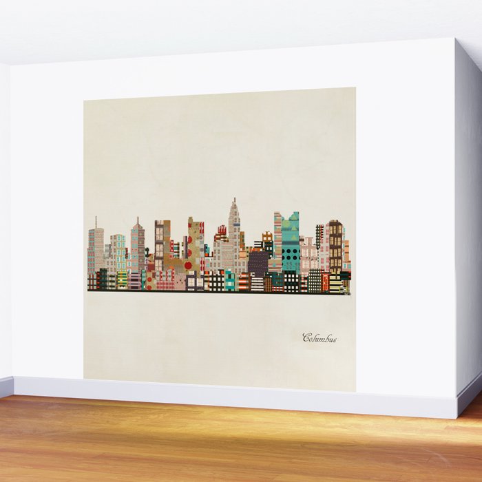 columbus skyline Wall Mural Gallery Image 2