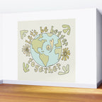 let's be better together // protect mother earth // retro art by surfy birdy Wall Mural Gallery Image 2