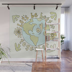 let's be better together // protect mother earth // retro art by surfy birdy Wall Mural Gallery Image 1