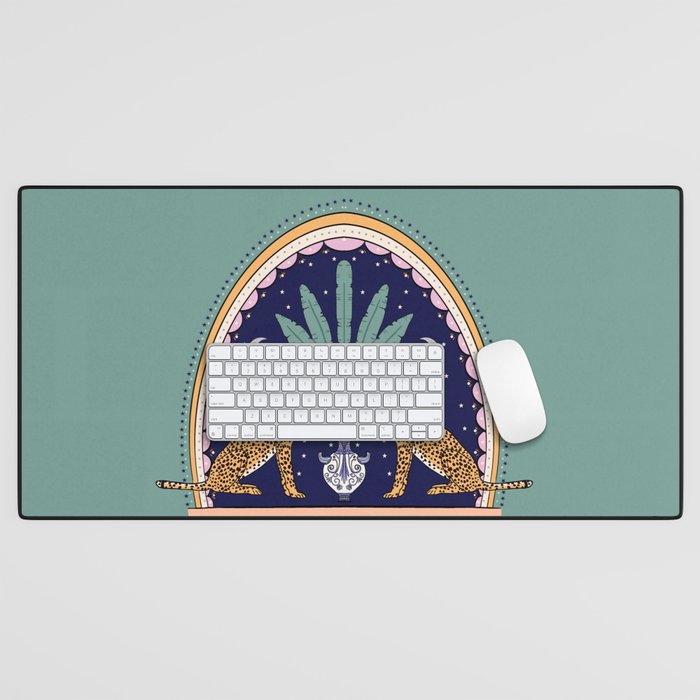 Modern cheetah couple in Middle East  Desk Mat Gallery Image 1