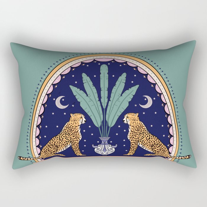 Modern cheetah couple in Middle East  Rectangular Pillow Gallery Image 2
