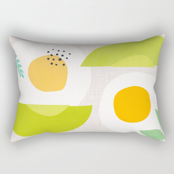 Minimal Avocado and Eggs Rectangular Pillow Gallery Image 2