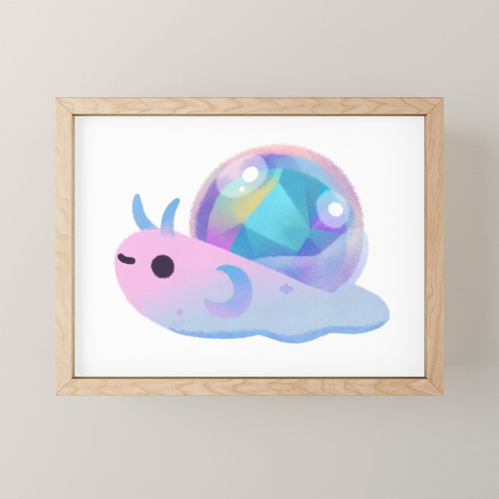 Jewel Snail - pastel Mini Art Print Gallery Image 1