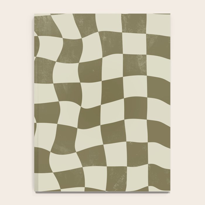 Warped Checkerboard - Olive Green Notebook Gallery Image 4