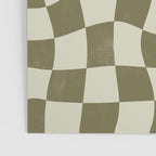 Warped Checkerboard - Olive Green Poster Gallery Image 3