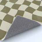 Warped Checkerboard - Olive Green Rug Gallery Image 4