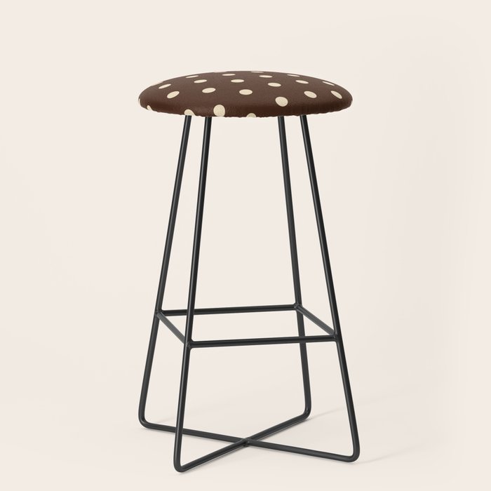 Vintage polka dots baroque brown & cream Stool Gallery Image 1
