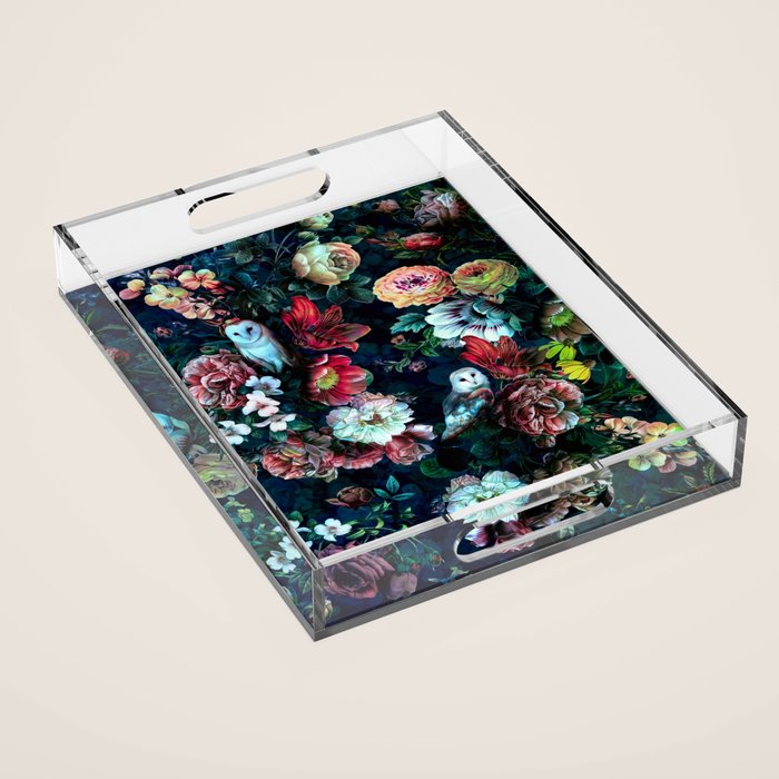 Night Garden Owls Acrylic Tray Gallery Image 1